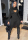 Fall Winter Fashion Sexy Nightclub Tight Fitting Cut Out Long Sleeve Trousers Jumpsuit Women