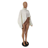 Women'S Shawl Loose Fashion Style Cropped Sweater Top