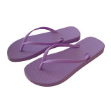 Summer Flat Flip-Flops Female Couple Simple Solid Color Clip-On Beach Slippers Summer