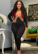 Women'S Fashion Casual Colorblock Patchwork Long Sleeve High Stretch Jumpsuit