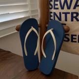Summer Flat Flip-Flops Female Couple Simple Solid Color Clip-On Beach Slippers Summer
