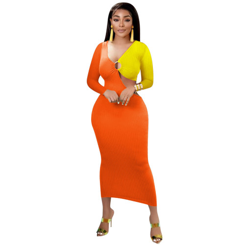 Women's Sexy Fashion Multicolor Patchwork Dresses