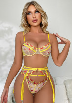 Lingerie Bikini Sexy Lingerie Bikini Garter Cutout See-Through Set