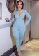 Women Sexy Long Sleeve Cut Out Slim Jumpsuit