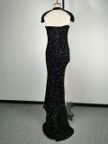 Womens Sexy Sequin Strapless Formal Party Dress Bodycon Evening Dress