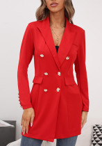 Spring Fashion Trend Maxi Long Sleeve Double Breasted Blazer