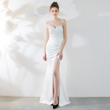 Sexy Night Long Fishtail Straps Dress Formal Party Evening Dress