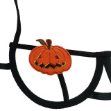 Halloween Underwire Pumpkin Demon Lace-Up Bikini Cosplay Lingerie Set