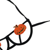 Halloween Underwire Pumpkin Demon Lace-Up Bikini Cosplay Lingerie Set