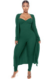 Fall Women'S Fashion Straps Jumpsuit + Casual Fall Loose Long Sleeves Cardigan