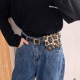 （3PCS）Women'S Bag Spring/Summer Leopard Print Color Matching Waist Bag Detachable Belt Coin Bag Phone Bag