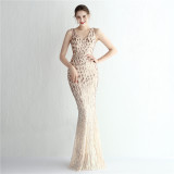 Chic Tight Fitting Long Sequin Gradient Sequin Formal Party Dress