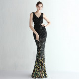Chic Tight Fitting Long Sequin Gradient Sequin Formal Party Dress