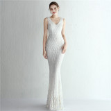Chic Tight Fitting Long Sequin Gradient Sequin Formal Party Dress