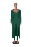 Fall Women'S Fashion Straps Jumpsuit + Casual Fall Loose Long Sleeves Cardigan