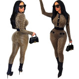 Women'S Sexy Long Sleeve Round Neck Jumpsuit