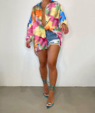 Women's Tie Dye Print Fashion Cardigan Dress