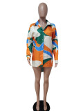 Women's Tie Dye Print Fashion Cardigan Dress