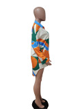 Women's Tie Dye Print Fashion Cardigan Dress