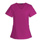Factory v-neck Two Pieces surgical gown suit women's hospital brush hand clothes stretch short-sleeved nurse work clothes printing