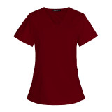 Factory v-neck Two Pieces surgical gown suit women's hospital brush hand clothes stretch short-sleeved nurse work clothes printing