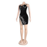 Sexy Sling Slim Slit Beaded Fringe Dress
