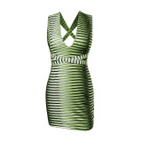 Women Summer Lace-Up Sleeveless Backless Mini Dress
