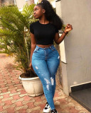Women Ripped Denim Pants