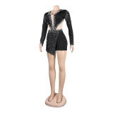 Sexy See-Through Beaded Pearl Jumpsuit