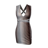 Women Summer Lace-Up Sleeveless Backless Mini Dress