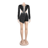 Sexy See-Through Beaded Pearl Jumpsuit