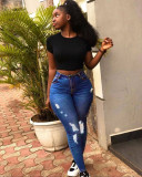 Women Ripped Denim Pants