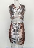 Women Summer Lace-Up Sleeveless Backless Mini Dress