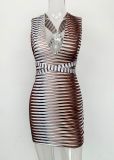 Women Summer Lace-Up Sleeveless Backless Mini Dress