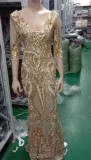Deep V Sexy Fishtail Sequin Female Formal Party Mermaid Evening Dress