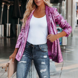 Women Fashion Sequin Long Sleeve Chic Blazer
