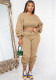 Women's Fall/Winter 22 Round Neck Loose Basic Solid Japanese Hoodies Set