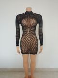 Women's Sexy Cutout Lingerie Sexy Mesh Low Back Nightclub Dress
