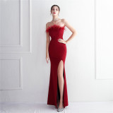 Toast dress bride long Strapless thank you banquet slim mermaid evening dress