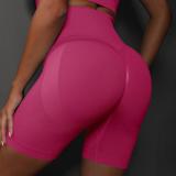 Spring Summer seamless knitting peach solid color breathable three-point yoga pants running fitness sports shorts women
