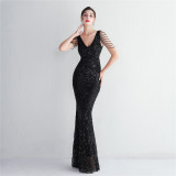 Evening Dress Long Formal Party Slim Fit Evening Dress Chic Elegant Long Sequin Annual Party Evening Dress