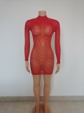 Women's Sexy Cutout Lingerie Sexy Mesh Low Back Nightclub Dress