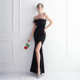 Toast dress bride long Strapless thank you banquet slim mermaid evening dress