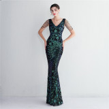 Evening Dress Long Formal Party Slim Fit Evening Dress Chic Elegant Long Sequin Annual Party Evening Dress