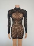 Women's Sexy Cutout Lingerie Sexy Mesh Low Back Nightclub Dress