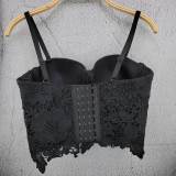 Women Straps Lace Crop Top