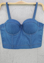 Women Denim Straps Tank Top Women Denim Straps Tank Top