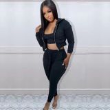 Women's Hooded Sports Casual Set (Three-Piece)