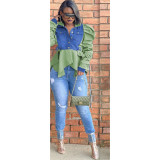Women's Patchwork Denim Top Jacket