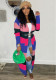 Women's Casual Contrast Knitting Long Cardigan Jacket